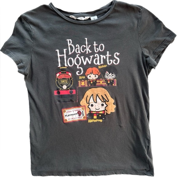 H&M Youth Hogwarts Harry Potter Short Sleeve Graphic  Tee Shirt Size 14 - Picture 1 of 5